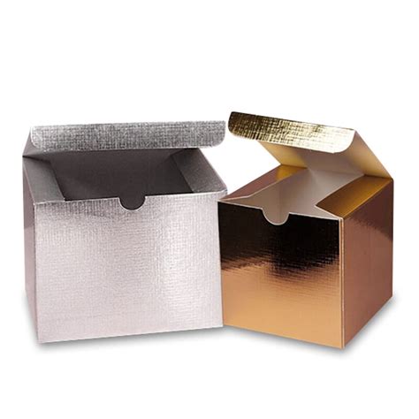 metallic silver apparel boxes|Metallic Foil Tuck Top Gift Boxes .